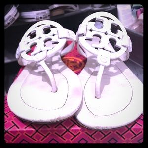 Tory Burch Miller Sandals -white Size 11
